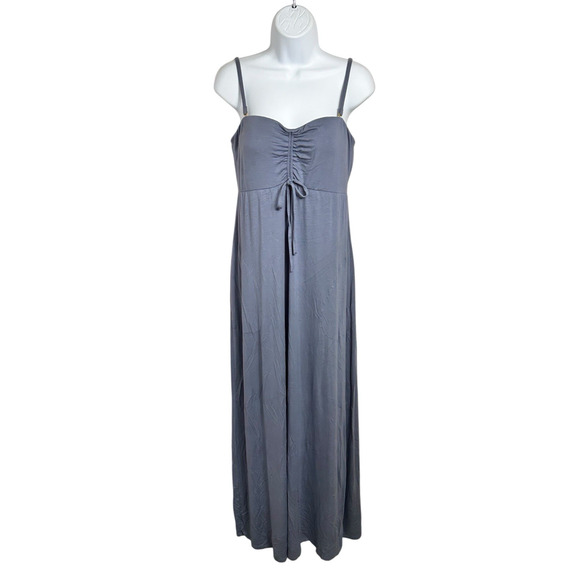 Soma Wknd Ultimate Support Strapless Maxi Dress Sz M Stone Blue Built In Bra - Picture 8 of 10